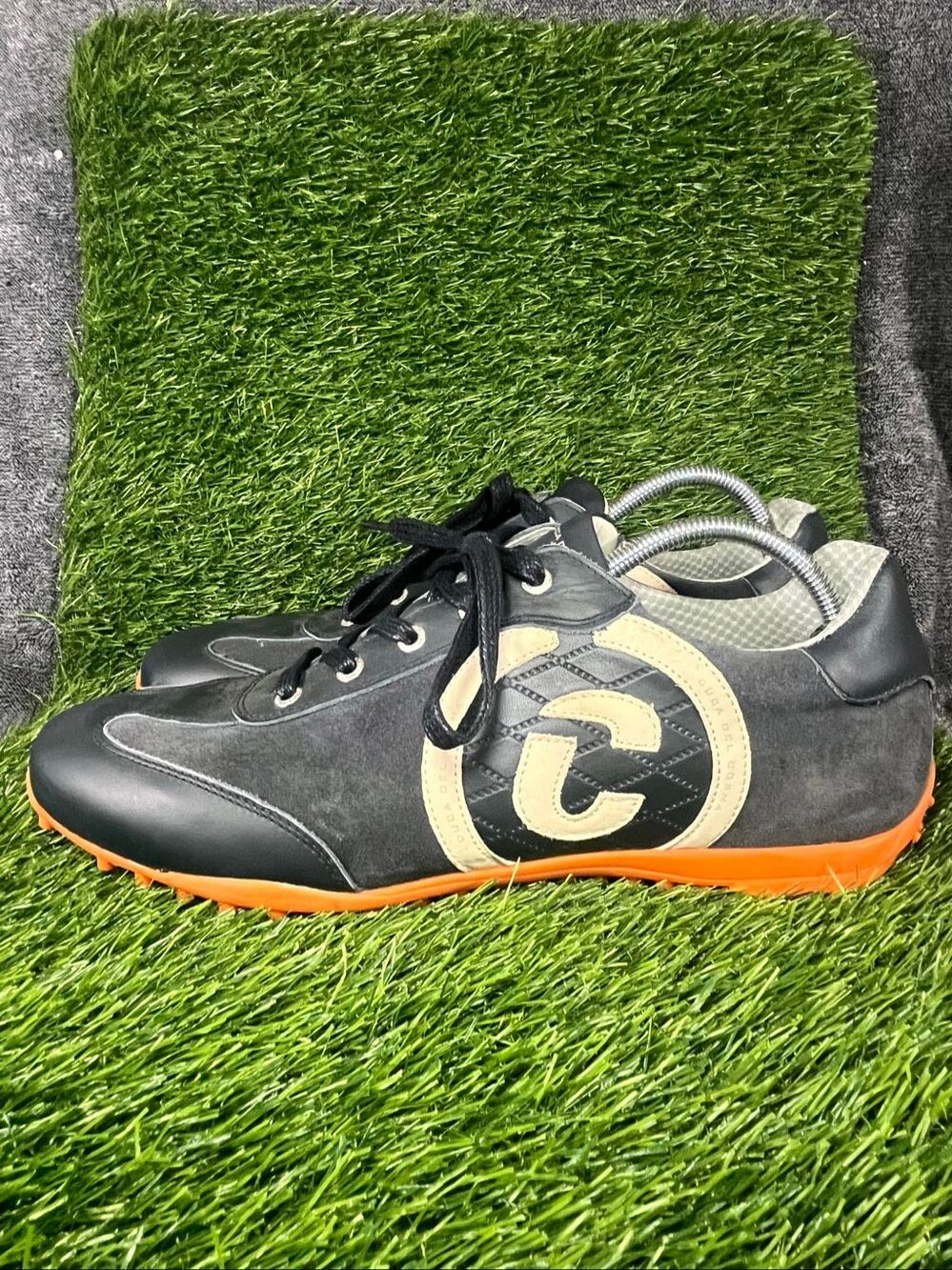 Duca Del Cosma Golf Shoes Men’s 12 EU 45 Navy Orange Spikeless Leather Suede